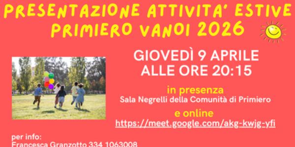 Presentazione attività estive 
