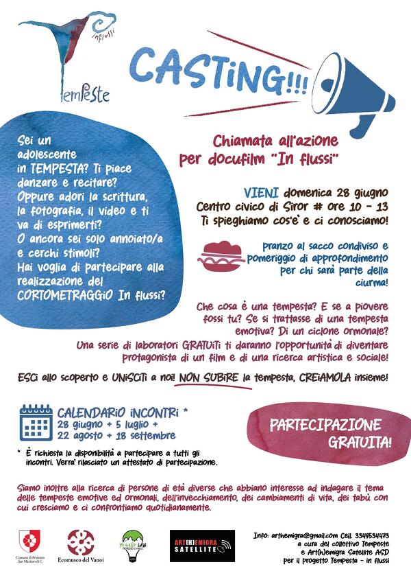 Casting!!! Chiamata all'azione per docufilm “in flussi”