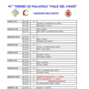 41° Torneo di Pallavolo Us. Vanoi