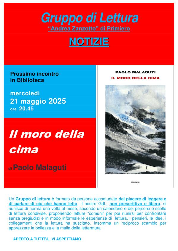 "Il moro della cima" di Paolo Malaguti