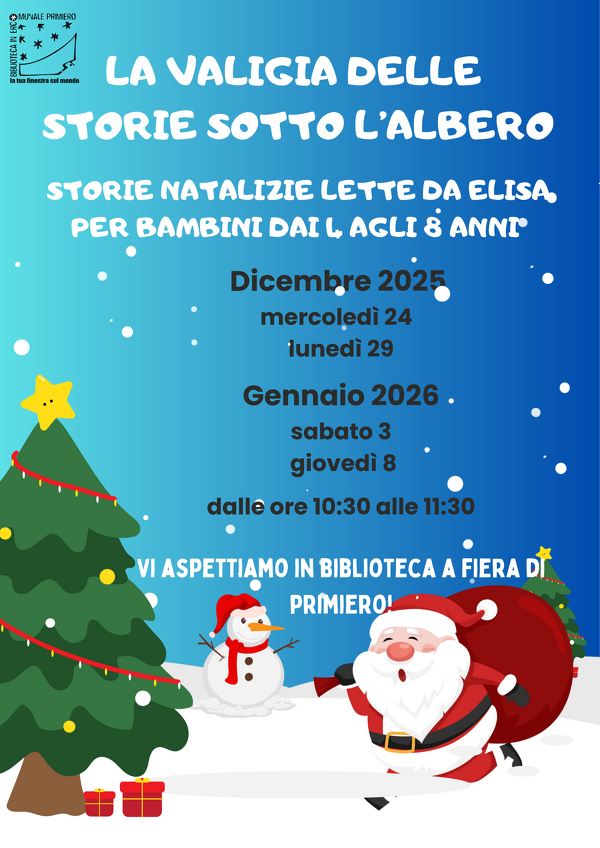 *La valigia delle storie sotto l'albero* -  Letture animate per bambine e bambini dai 4 agli 8 anni, accompagnati da mamma e papà