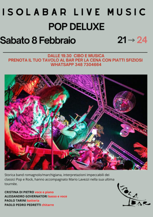 Cibo e Musica con concerto Live dei POP DELUXE