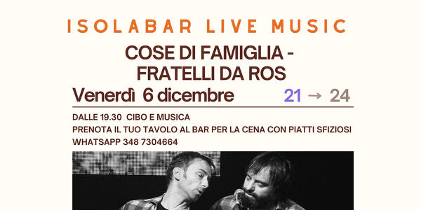 CIBO E MUSICA con Cose di Famiglia