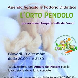 Angelo del Natale in lana cardata