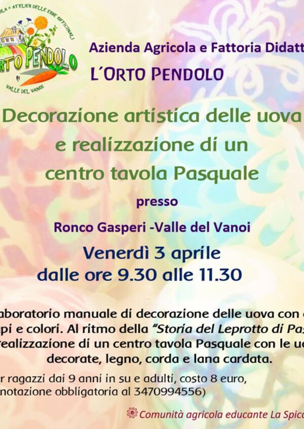 Decorazione artistica delle uova  e realizzazione di un  centro tavola Pasquale